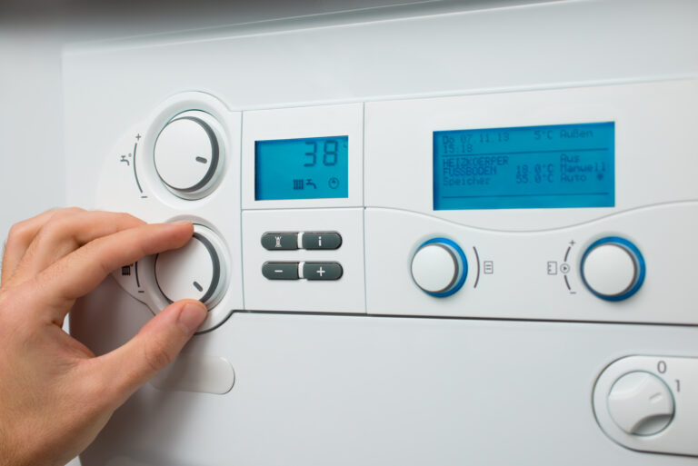 Control Panel Of The Gas Boiler For Hot Water